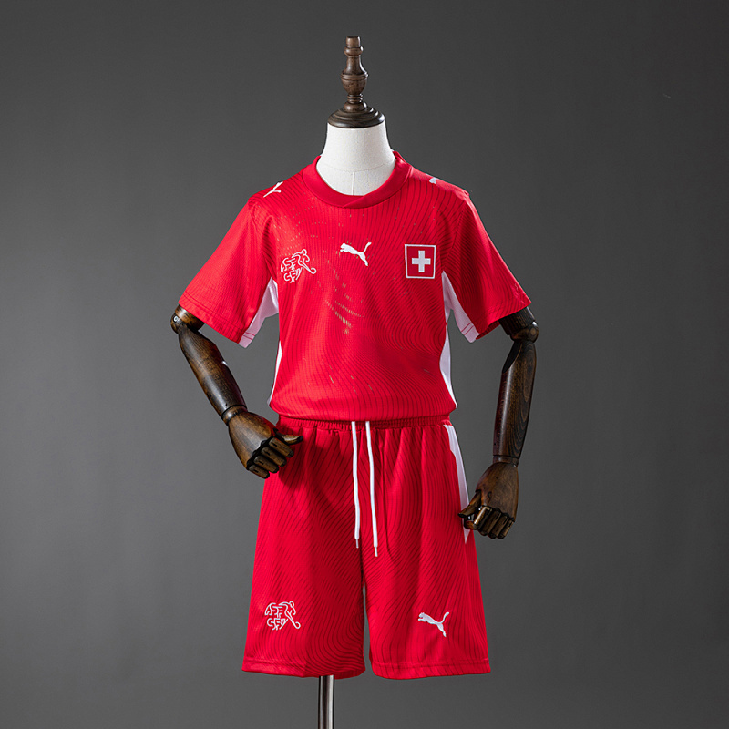 Switzerland 2026 Home Kids Kit Jersey Size 16-28